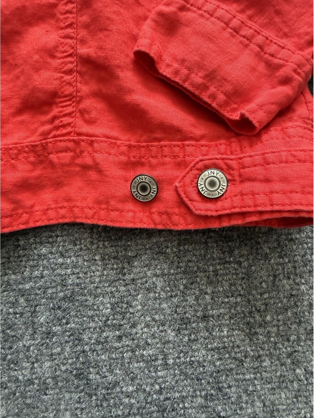 JNY Jones New York 100% Linen Jacket Natural Fibers Layers Fall Spring Casual S - Picture 9 of 15